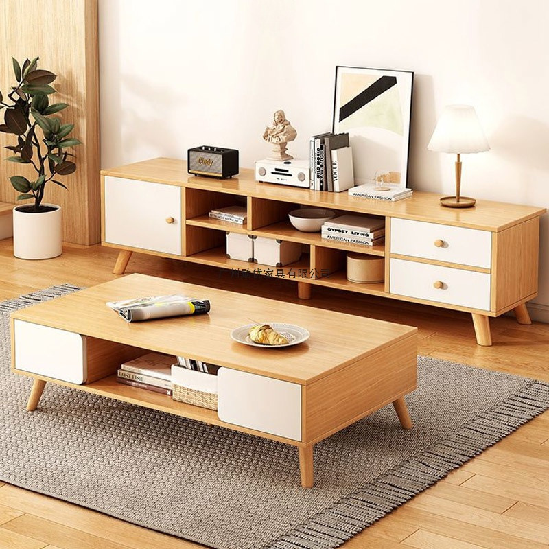 Tv Cabinet Living Room Home Simple Modern Coffee Table Tv Cabinet Combination Small Apartment Floor-Standing Cabinet Cross-Border E-Commerce
