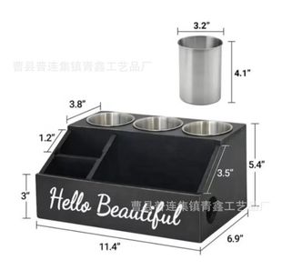 Simple Wooden Bathroom Storage Wooden Box Wall Hair Styling Hair Dryer Tool Storage Box Cosmetics Storage Box
