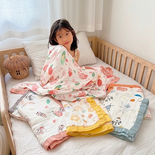 Category a Kidsren's Blanket Summer Bamboo Fiber Ins Pure Cotton Kidsren's Kindergarten Nap Summer Cool Quilt Baby Air-Conditioned Quilt