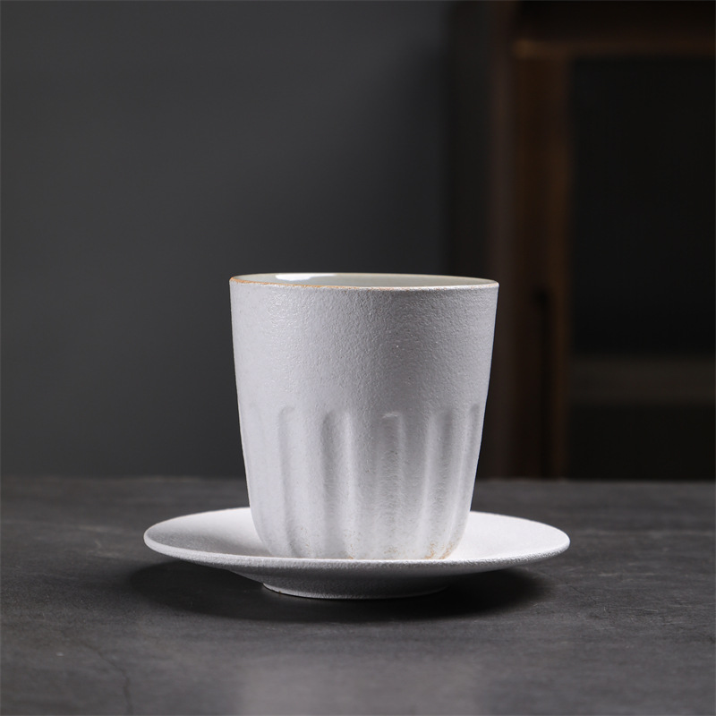 Estilo japonés vintage de cerámica taza de café y platillo traje creativo regalo taza de té de la tarde taza de café de gres