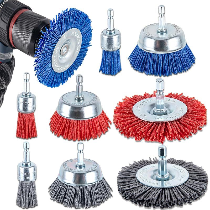 Cross-border 6mm hexagonal rod electric drill with nylon grinding wire wheel brush cup brush suit wood polishing rust removal paint removal