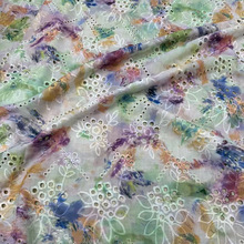 扎染数码印花镂空蕾丝花边服装面料秋季新款Lace fabric supplier