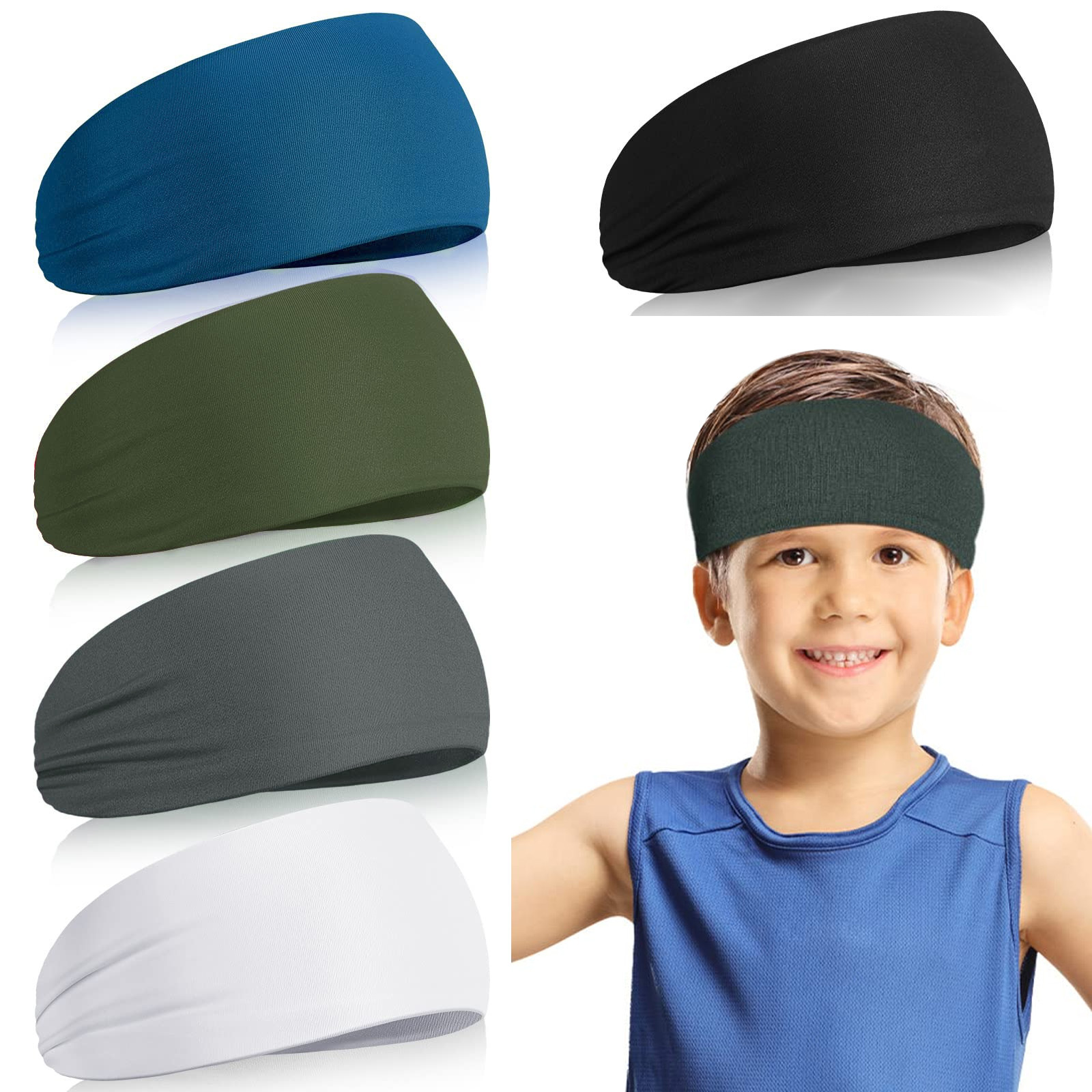 Cross-border children's sports headband for training and competition, sweat-absorbing band for fitness, basketball, and running