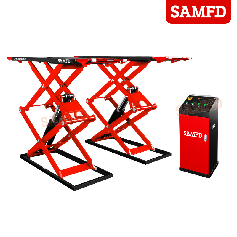 Elevador de cizalla sin excavación, elevador de coche, taller 4S, elevador de cizalla ultrafino especial de 1,8 metros