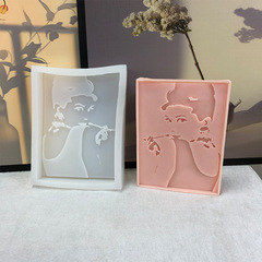 DIY Expensive Women Goddess Candle Silicone Mold Cross-border New Product Square Photo Frame Character Aromatherapy Diffuser Stone Mold