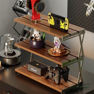 Desktop Storage Rack Foldableable Desk Cup Holder Iron Coffee Cup Pantry Countertop Camping Style Table Organizing Rack