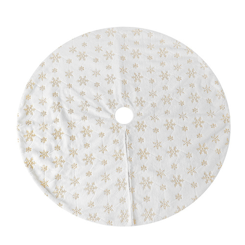 Love in Hong Kong Christmas decorations new round apron short plush snowflake tree skirt home Christmas tree bottom cushion