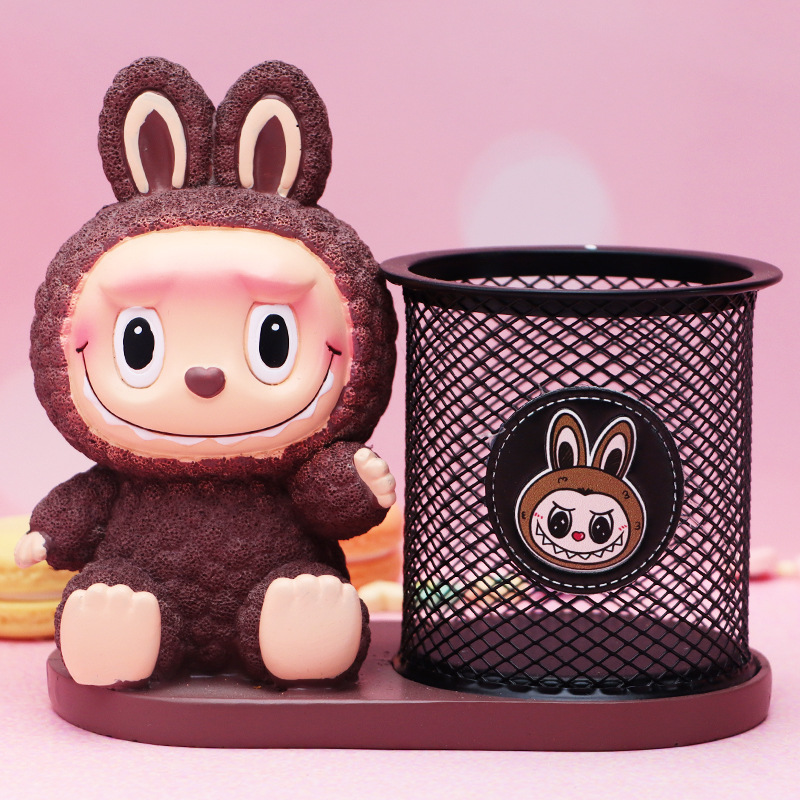 Douyin venta caliente red tela tela portalápices resina creativa decoración de escritorio caja de almacenamiento suministros para estudiantes regalos para niños