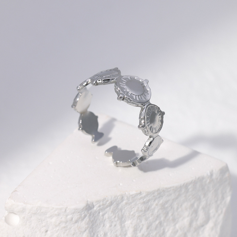 Fashion Geometric Stainless Steel Plating Open Ring