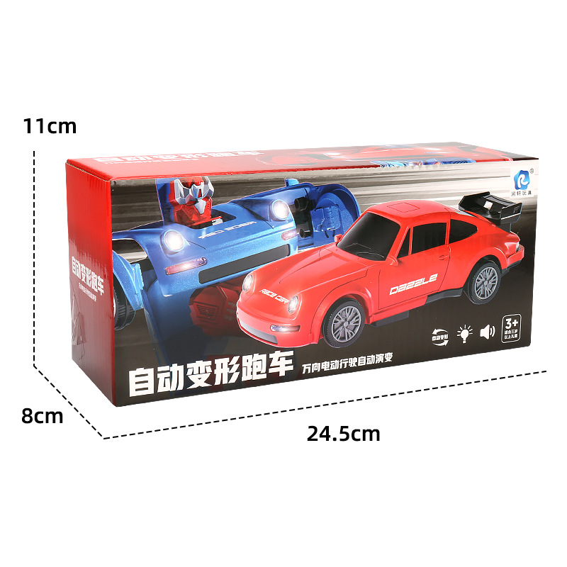 Tiktok mismo eléctrico universal deformación coche música deformación ligera robot coche deportivo modelo puesto al por mayor