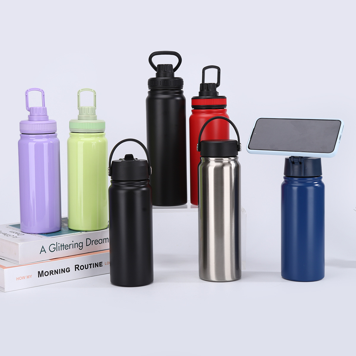 跨境磁吸盖太空壶户外登山便携不锈钢保温杯简约时尚手提运动水杯