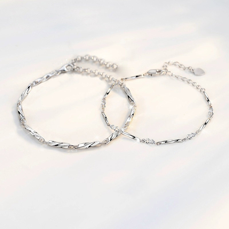 Mobius Couple Star and Moon Bracelet Ins Style Niche Versatile Chain Fashion Trendy Unisex Plain Chain Bracelet