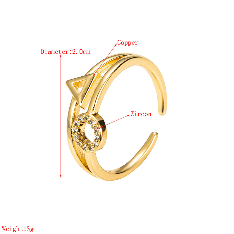 Bague Ouverte En Zircon Micro-incrusté De Mode display picture 1