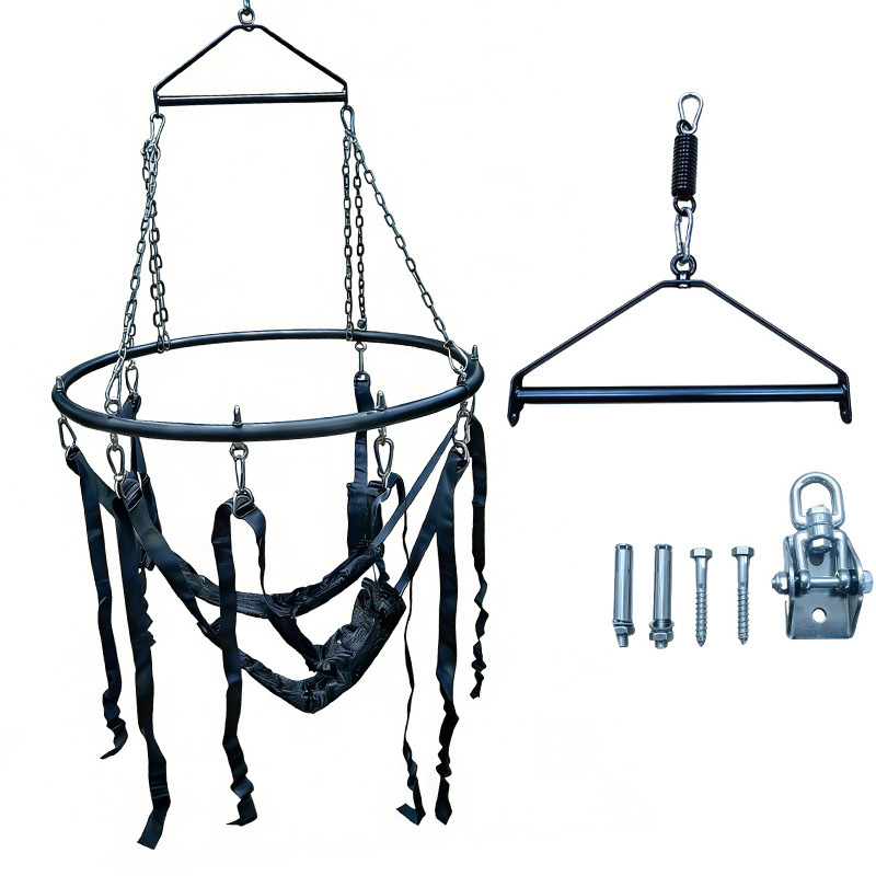 SM Couples Swing Chair with Metal Tripod and Leather Seat for Adult Bondage Play — detail image 25