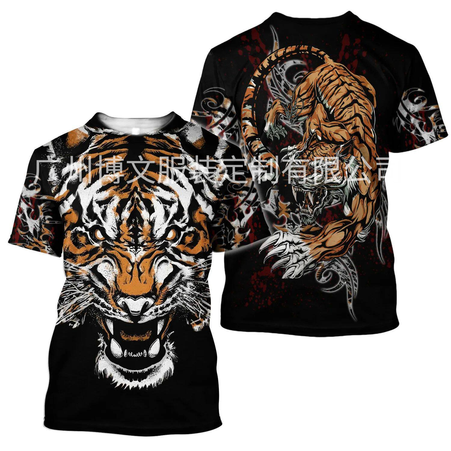 跨境printed versatile pullover top for men3D外贸T恤短袖定制
