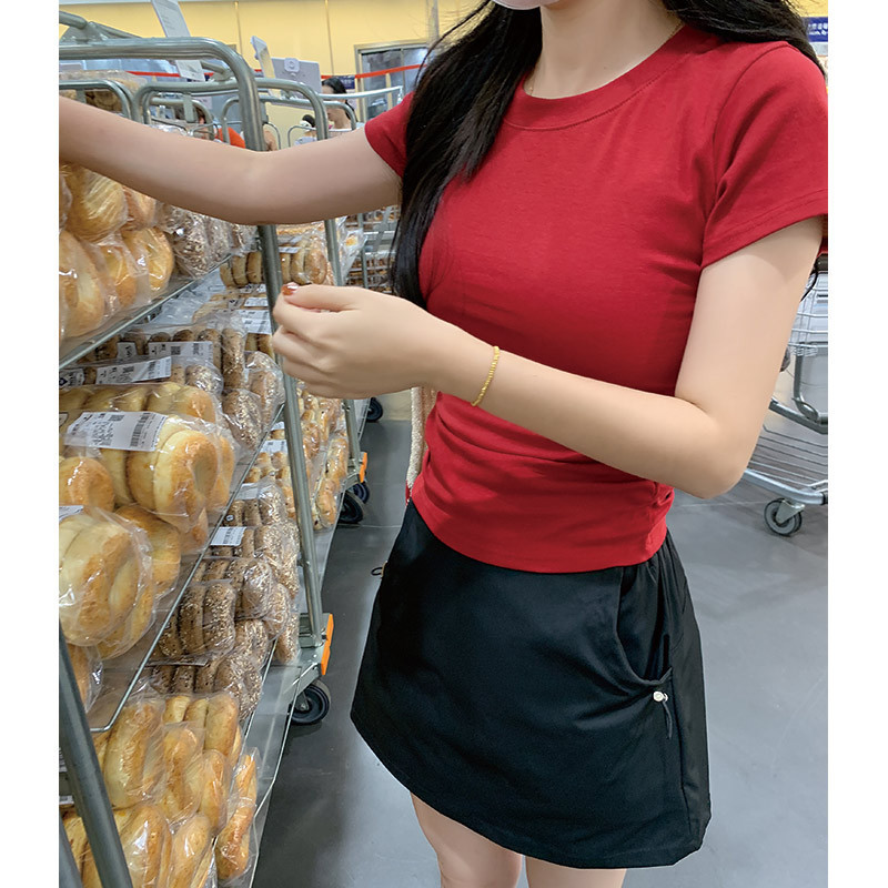 ピンクの速乾性作業服スカート女性のための夏 2025 新しいスリムアイスシルク A ラインスカート露出防止ヒップカバースカート|undefined