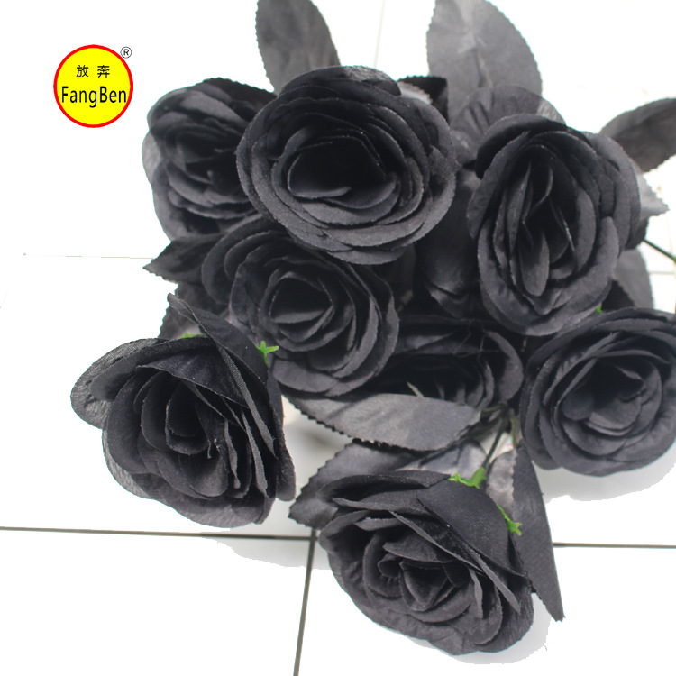 (Cross-border trading), black realistic flower arrangements, decorative flowers for home use, dress up 4