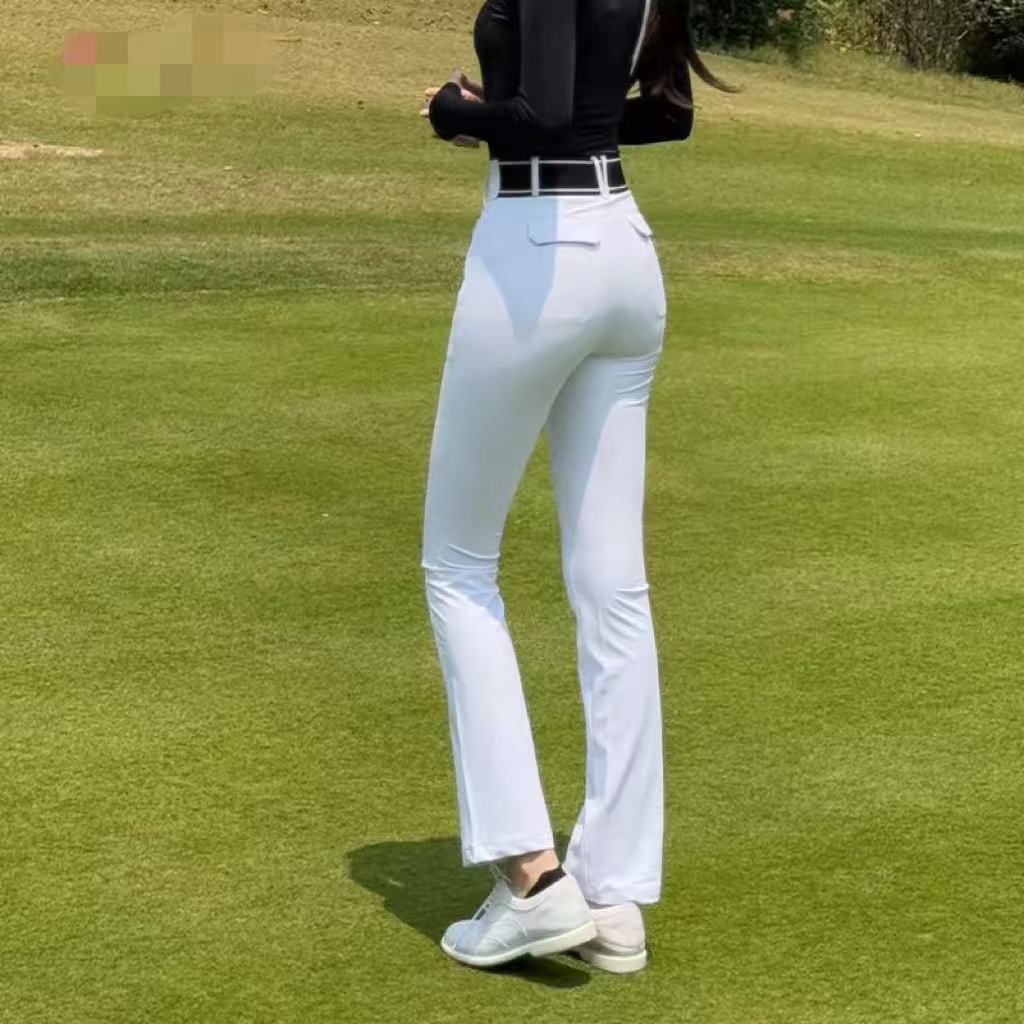 Women's Golf Pants, Thin Long Pants with Elastic Waistband, High Elasticity, Slimming and Figure-Flattering Golf Pants for Women