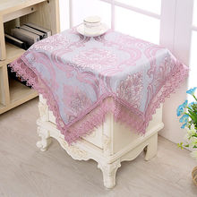 床头柜盖巾盖布小圆桌茶几布方形微波炉冰箱家用布艺蕾丝盖巾