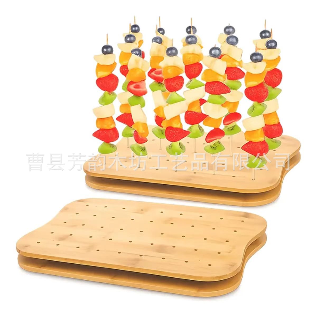 Wooden table skewers barbecue skewers food display skewers chopping board party fruit skewers display rectangular chopping board