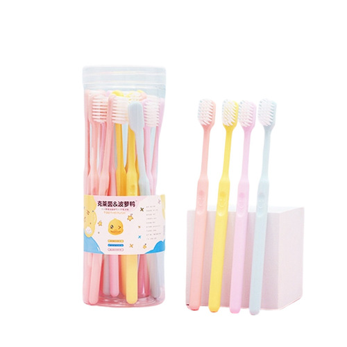 Candy-colored toothbrush 10-packs, 20-packs bucket, soft bristle adult Klein Macaron ultra-fine toothbrush, factory wholesale