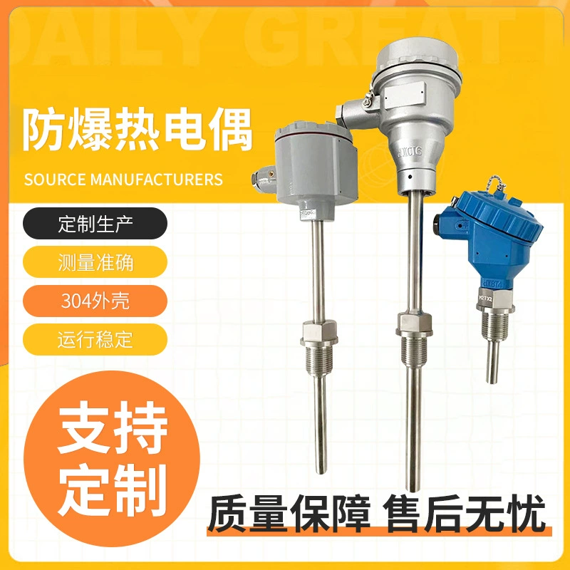 Индивидуальный промышленный термопреобразователь PT100WZP-140 взрывозащищенный, с термопарой WRN-140, в бронированном корпусе