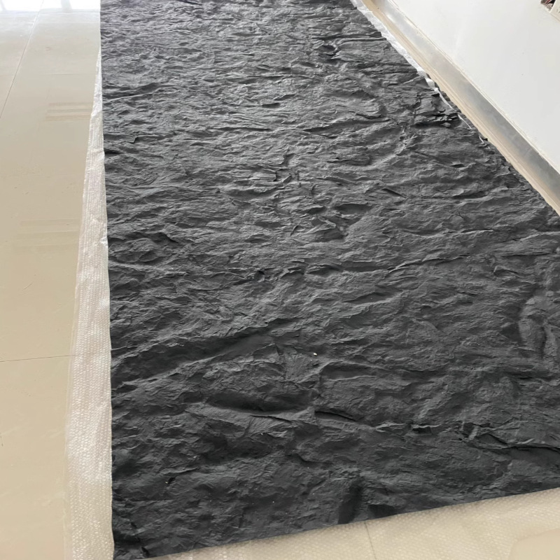 Dividir roca roca de montaña negra roca fundida piel de imitación de piedra roca volcánica translúcida tablero de vertido de roca volcánica transparente pared de fondo tablero decorativo de porcelana suave ultrafino