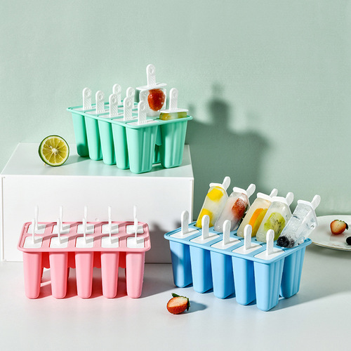 New 12-grid, 4-grid silicone ice popsicle mold handle, 6-grid, 8-grid ice cream popsicle mold cross-border
