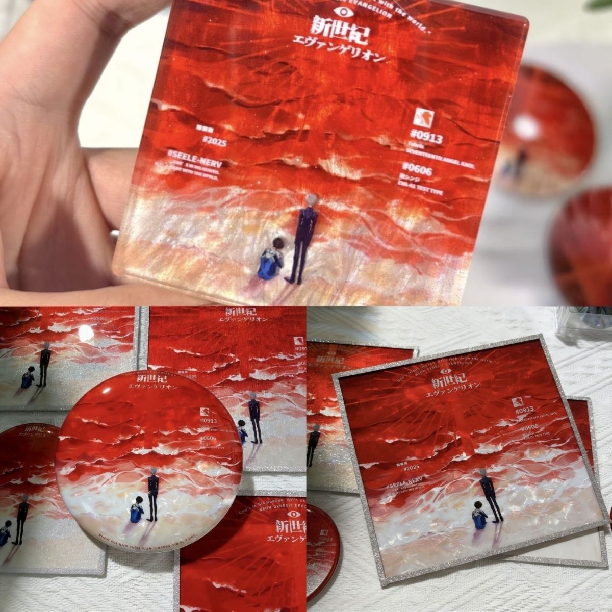 Eva Neon Genesis Evangelion Merchandise: Shinji Acrylic Badge, High-Quality Color Paper, Anime Merchandise, Acrylic Block