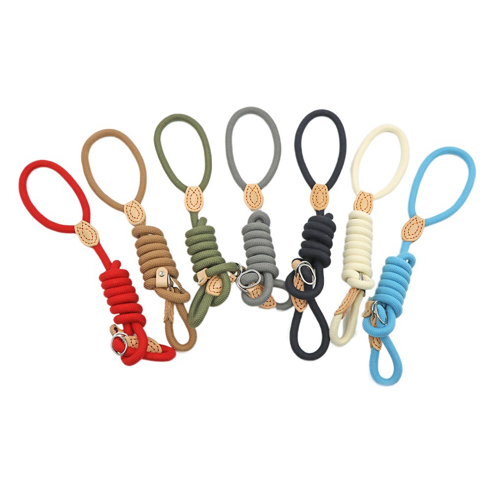 Amazon caliente venta mascota a prueba de explosiones punzonado P cuerda grande perro entrenamiento Correa collar integrado perro correa de tracción cuerda