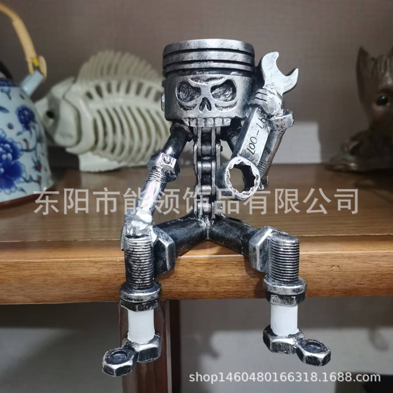 (2개) AMAZON PISTONSKULLFACESCULPTURE 피스톤 스컬 레진 장식품 책장 책상 장식품