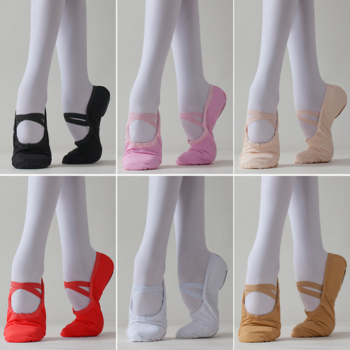 Children's white dance shoes, men's practice soft-soled canvas cat claw shoes, yoga shoes, women's ballet shoes, foreign trade wholesale