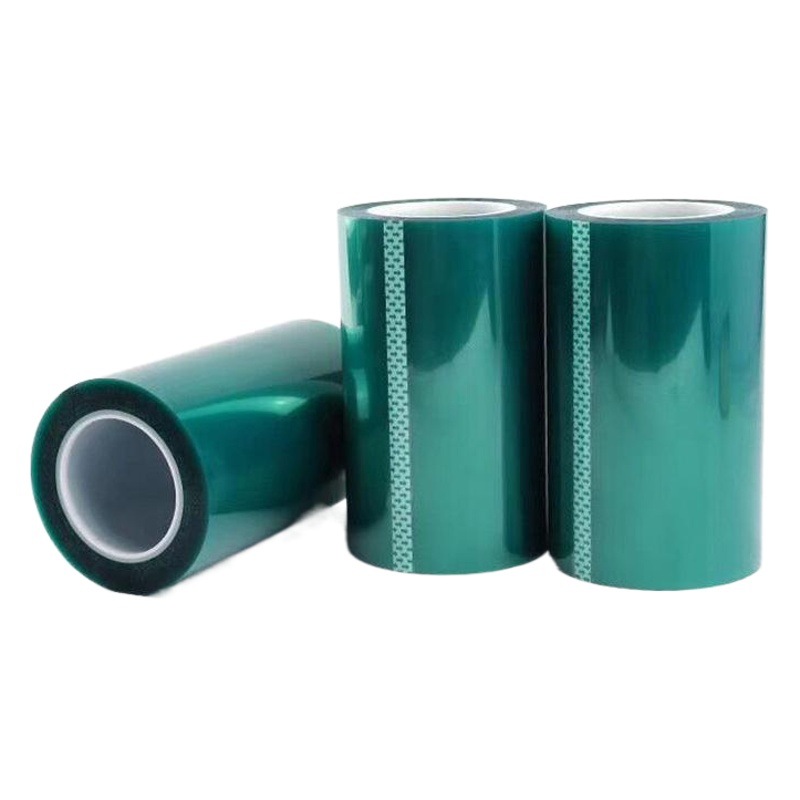 Cinta verde de alta temperatura PET aislamiento de pintura en aerosol enmascaramiento de silicona película protectora al por mayor cinta verde resistente a altas temperaturas