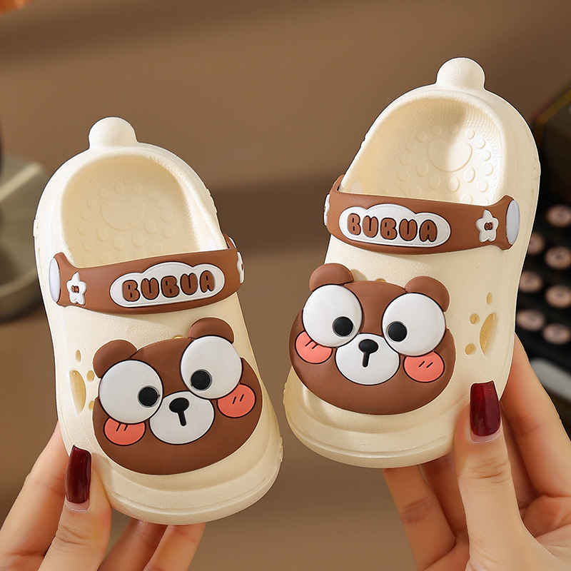 Children's Korean-style new summer slippers 2024 girls' fashion closed toe slip-on slippers outdoor casual beach shoes