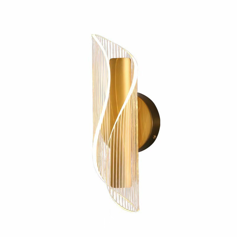 Lámpara de pared de acrílico, luz fluida de estilo italiano, lámpara de pared para sala de estar, adorno creativo, sala de estudio, pasillo, escalera, lámpara de noche de aluminio