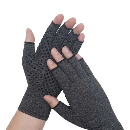Cross-border pressure gloves, indoor fitness anti-slip gloves, hemp gray glue hand protection care gloves 