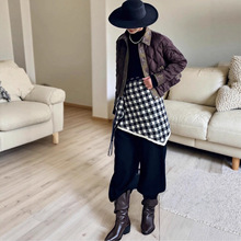 特价冬上新【Z.H.77】意法短款娇俏精致拼接撞色羊毛夹克羽绒服女