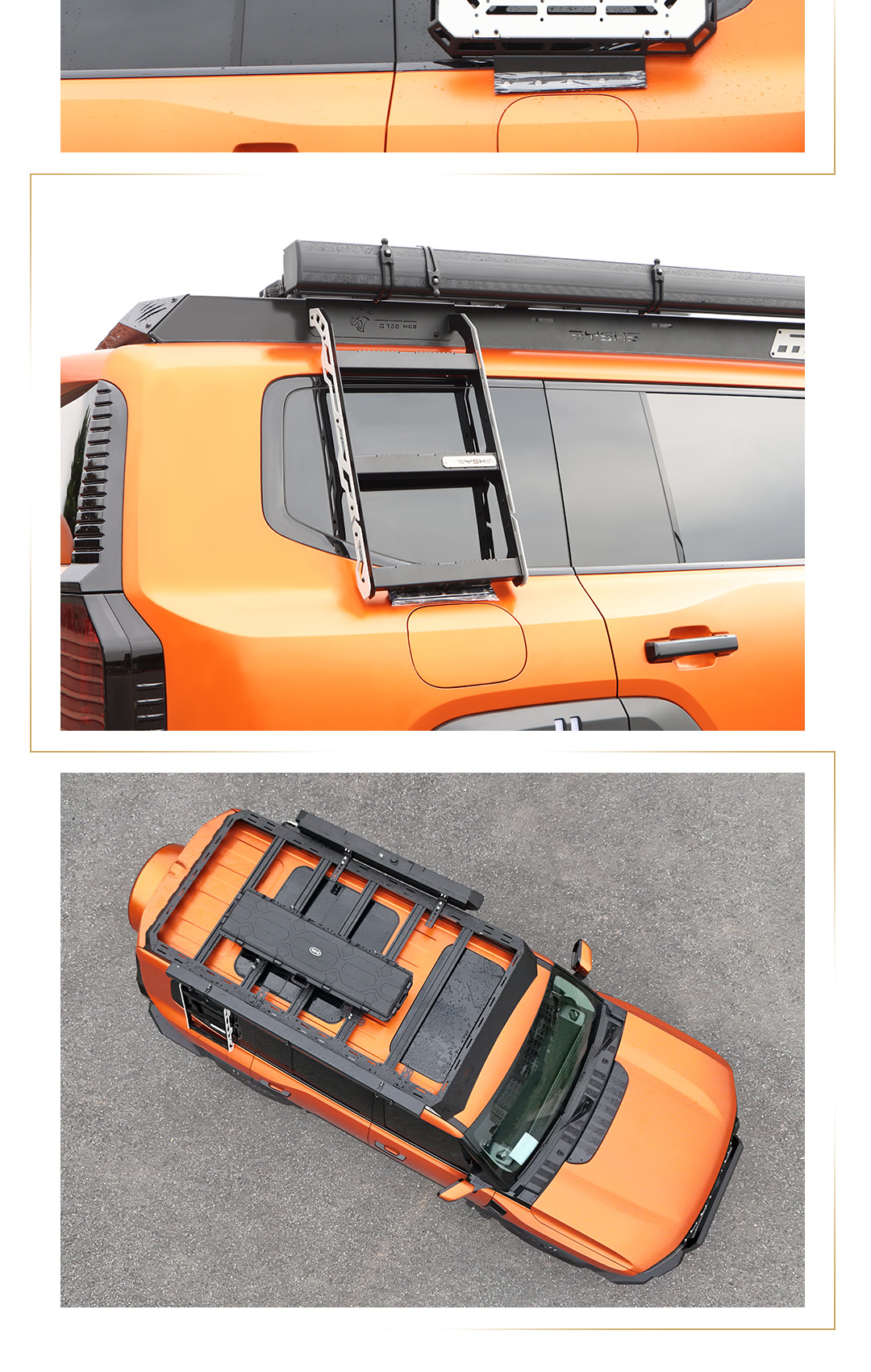 Suitable for Longitudinal and Transverse G700 Black Panther Series Roof Rack Modification Expansion Platform Side Ladder Side Armor Backpack