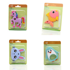 (插卡精装)动物系列幼儿磨牙器 卡通牙胶 硅胶磨牙棒固齿器