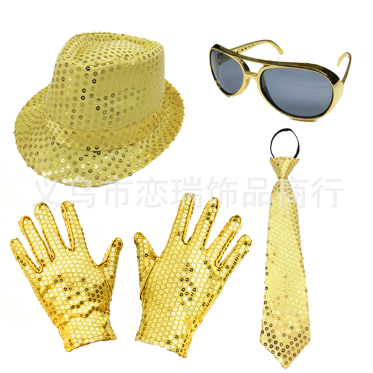 70s DISCO espectáculo accesorios esquinilla sombrero corbata guantes cinturón hombre conjunto Xiaoyin TEMU en stock