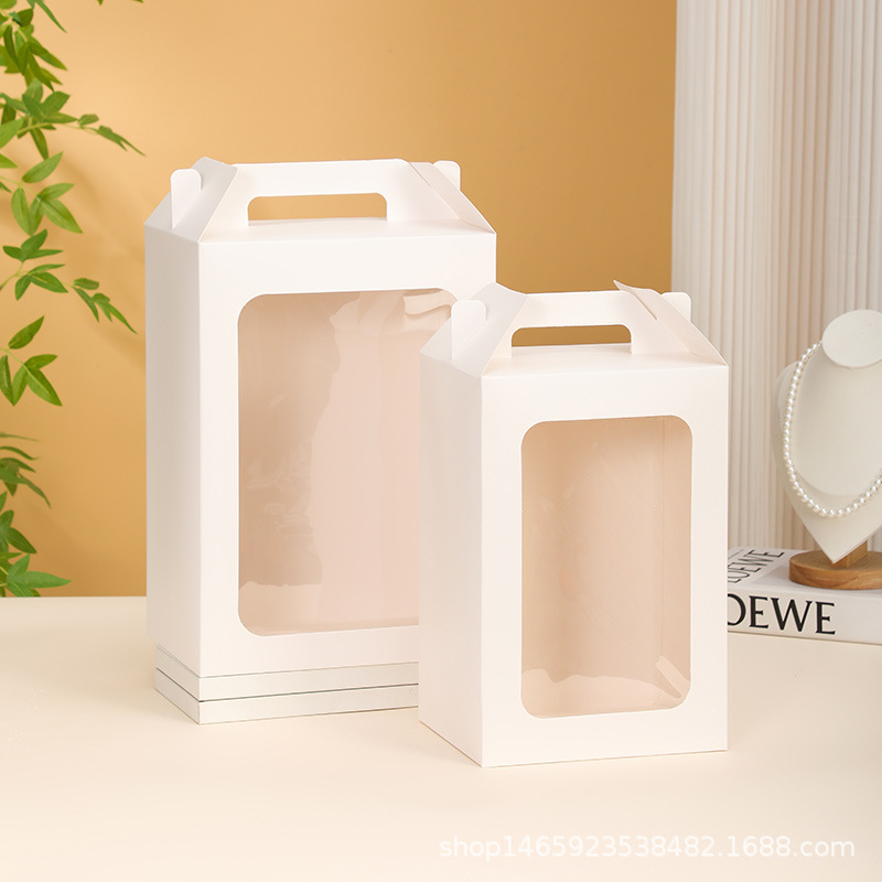 Bolsa de regalo del día del maestro, bolsa de papel de ventana abierta, bolsa de regalo de día de San Valentín, bolsa de regalo de mano transparente, embalaje de flores de cumpleaños