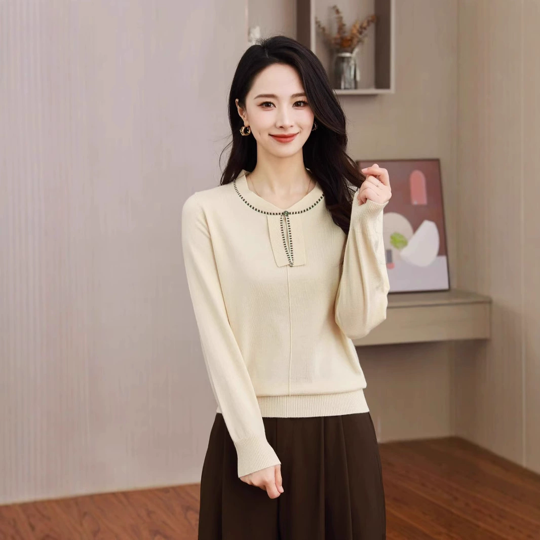 Бестселлер Amazon: элегантный повседневный женский трикотажный пуловер из тутового шелка для зрелых женщин