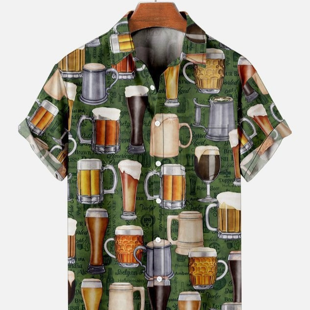 3D Digital Printing Trendy Loose Men's Short-Sleeved Shirt Top 2024 Cross-Border Foreign Trade New Pod One-Piece Customization