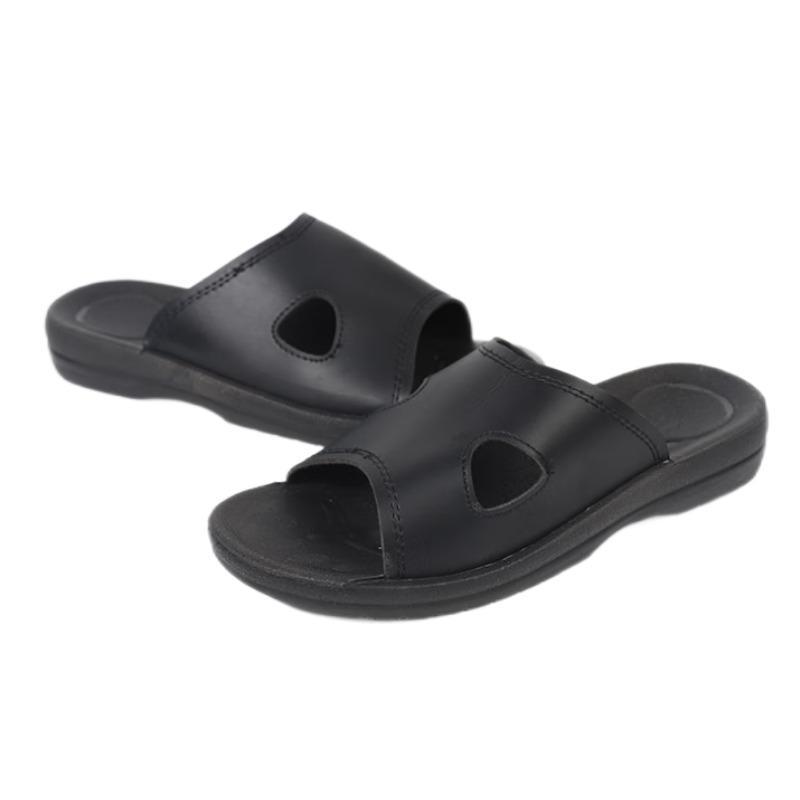 VLEN PU黑色夏季工作鞋 软底加厚全包边防静电鞋 电子厂无尘车间