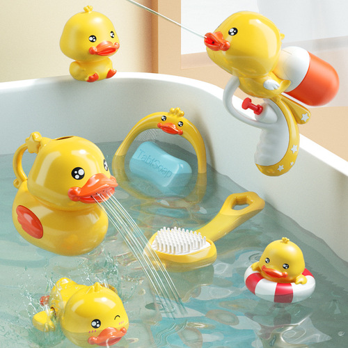 Children's little yellow duck bath toy bathroom spray gun shower swimming baby infant wholesale summer