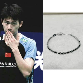 王昶同款手链白金色法式风编织黑绳百搭高级感极细简约幸运小黑绳