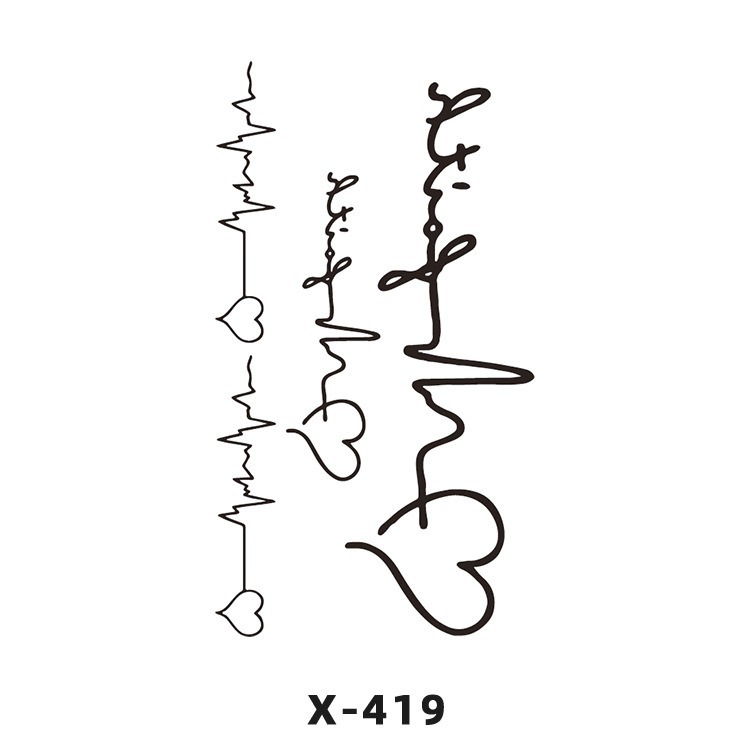 Arco de flor pequeña pegatinas de tatuaje fresco 3D dibujos animados transfronterizo Henna rosa impermeable texto en inglés pegatinas de tatuaje