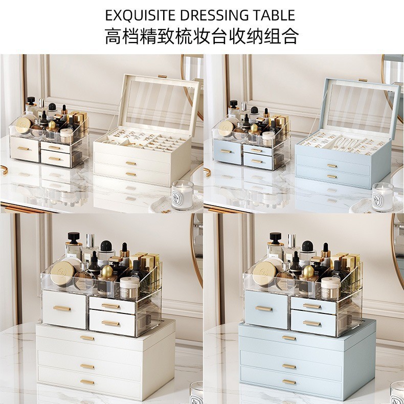 Suministro directo transfronterizo caja de almacenamiento de joyas multicapa, ventana abierta, sentido de alta gama, decoración del hogar de gran capacidad, exhibición de joyas tipo cajón