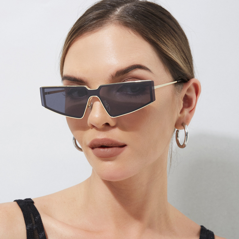 Lady Simple Style Solid Color Ac Special-shaped Mirror Full Frame Women's Sunglasses display picture 2