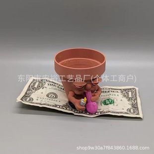 Cross-Border Cute Smoke Succulent Flower Pot Resin Flower Pot Courtyard Garden Balcony Living Room Study Decoration